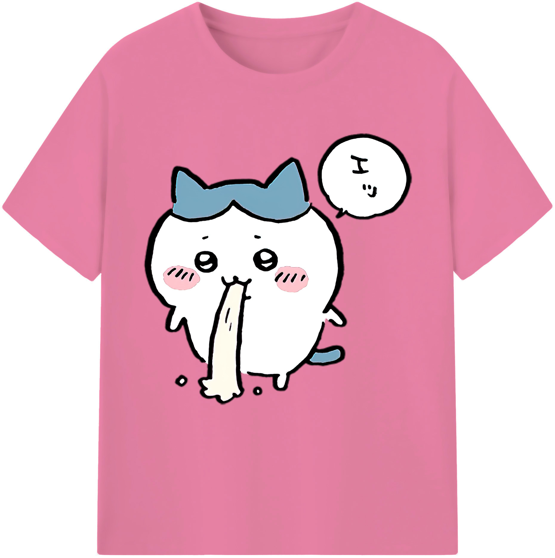 （画像用） ちいかわ ハチワレ Chii-kawa hachiware 綿100％半袖Tシャツ（フロントプリント）